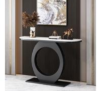 JHDXL Mueble Recibidor Estrecho para Entrada o Pasillo, Mesa Consola de mármol, Mesa Auxiliar Consola Estrecha con Estructura Metálica, para salón, Pasillo, Dormitorio(Black,120 * 30cm/47.5 * 12in)