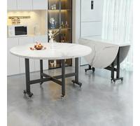 JHDXL Tablero de Mesa Plegable Redondo Madera, Tablero para Mesa Fuerte Capacidad, Mesa Comedor For Banquetes, Catering, Fiestas, Fácil de Almacenar(White)