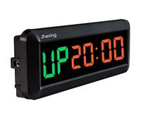 Jhering LED Temporizador de Intervalo y Cronómetro - Reloj de Cuenta Atrás/Arriba Con Remoto para Entrenamiento en Gimnasio, Casa, Garaje y Fitness (Verde/Rojo)