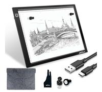 JHFart A4 Mesas de luz, Caja de luz LED magnética Pad Función de escala de almohadilla de luz tipo C para Artcraft Tattoo Acuarela Copia Acolchado Pintura Xray con guante de artista y bolsa
