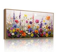 JHHUAMO Cuadros Decoracion Salon Modernos, Marcos para Lienzos Decorativos Grandes, Laminas Decorativas de Flores de Colores, Pinturas Dormitorios Habitación Pasillos Comedor Oficinas 73x146cm