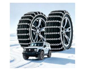 JHIAADEY Bridas para Nieve Coche，Car Snow Chain，Cadenas Ruedas Nieve | Acero al Manganeso, Cierre de Cuello de Cisne, Gancho en Forma de U(275/55R17)