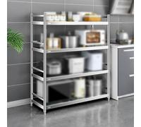 JHIAADEY Estantes Cocina,Estante Adicional,Fabricado En Acero Inoxidable,Con Un DiseñO Independiente,Adecuado For Restaurantes, Tiendas, Almacenes, Hogares Y Garajes.(60*50*135CM/23.6*19.7*53.1IN)