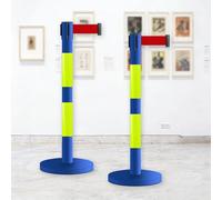 JHIAADEY Postes De Barrera,Post Separador,Barrera De Seguridad Con Cuerda,Sistemas De GestióN Y Colas De Multitudes,Adecuados For Conciertos,Exposiciones,Hoteles,Cines(Blue+Light Green,3M/9.8FT)