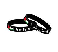 JHIALG 1/2/5 pulseras de Palestina gratis, pulsera palestina libre de silicona, salva, libertad para palestinos, pulseras Suppo Gaza, Silicona