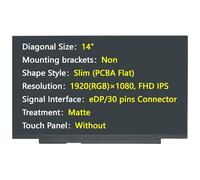 JHK JIEHONGKE Nueva pantalla de 14 pulgadas, conector eDP/30 pines, 1920 × 1080 FHD IPS, mate, (no táctil) de repuesto para FRU 5D10W87242 NV140FHM-N4V V8.0, pantalla para portátil