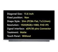 JHK JIEHONGKE Nueva pantalla de repuesto para NV156FHM-N48 NV156FHM-N48 V8.2 NV156FHM-N48 V8.3, eDP 30 pines 1920 (RGB) × 1080, pantalla LED LCD mate FHD IPS