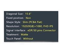 JHK JIEHONGKE Pantalla de repuesto para N156HCA-EAB, conector eDP/30 pines 1920 (RGB) × 1080 FHD IPS pantalla LED LCD mate