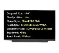 JHK JIEHONGKE Reemplazo de pantalla para NT140WHM-N34 NT140WHM-N51, conector eDP de 30 pines, 1366 (RGB) × 768 WXGA, deslumbramiento, pantalla LED LCD