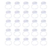 JHKNNK 100 Unidades de Copas de Anillo para Pigmento de Maquillaje en Plástico Blanco, Diseño Práctico para Herramientas de Pestañas y Accesorios de Maquillaje Profesional