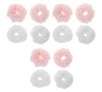 JHKNNK 12 coleteros peludos para mujer, gomas elásticas para el pelo, coleteros esponjosos, diademas con pompones suaves.
