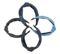 JHKNNK 4 Diademas Anudadas de Tela Vaquera para Mujer, Cómodas para Todo el Día, Mantienen el Cabello Fuera del Rostro, Ideales para Actividades al Aire Libre y Uso Matutino
