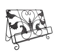 JHKNNK Atril Metálico Vintage de Hierro Fundido Cadena Gruesa, Soporte Plegable para Libros de Recetas y Tabletas, Estante para Cocina y Lectura, Dimensiones 32X26X21 CM, Adecuado para