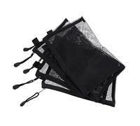 JHKNNK Bolsa de Malla Nylon Cremallera A5 Negra, Pack 10 Unidades, Organizador Transparente para Maquillaje, Estuche de Viaje y Almacenamiento de Lápices