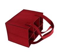 JHKNNK Bolsa Portabotellas de Fieltro Roja para Vino Diseño Multi-Celdas Plegable Que Transporta hasta 6 Botellas Adecuado para Viajes y Picnics