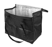 JHKNNK Bolsa Térmica de Conservación de Alimentos Frescos Asa Larga, Cremalleras y Material No Tejido, Bolsa Isotérmica Reutilizable Negra para Compras, Picnic y Viaje al Aire Libre