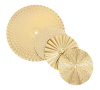 JHKNNK Decoración Colgante de Pared Metálica Redonda Patrón Geométrico en Hierro, 4 Adornos para Sala y Oficina Efecto Visual Brillante