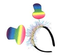 JHKNNK Diadema Arcoíris Forma de Sombrero Pequeño de Fieltro para Niñas, Accesorio Cabeza Que Fija el Cabello y Es Adecuado para Cumpleaños y Maquillaje