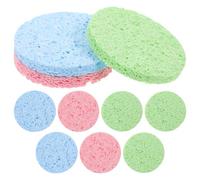 JHKNNK Esponjas Faciales de Celulosa 8 Cm Ovaladas, 10 Piezas, Esponja Limpiadora y Desmaquillante Natural para Limpieza y Exfoliación Facial Diaria, Almohadillas Color Aleatorio