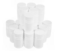 JHKNNK Frascos de Pastillas Vacíos con Tapa Rosca, 20 Unidades de 20 Ml, Plástico Hdpe Blanco, Contenedor Sellado Portátil para Almacenamiento y Medicamentos, Uso para Viaje y