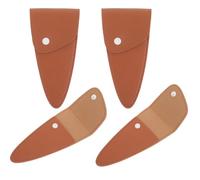 JHKNNK Fundas para Tijeras de Cuero Marrón 4 Piezas Cubierta Protectora de Tijeras Multiusos Protector de Punta Seguro Adecuado para Viajes Uso Profesional