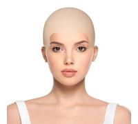 JHKNNK Gorra Calva de Látex Duradero para Adultos, 1 Pieza Color Caqui, Accesorio Profesional para Peluca y Maquillaje, Elástica y Ajustable para Disfraces y Teatro