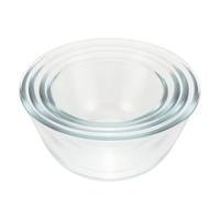 JHKNNK Juego de 4 Cuencos de Vidrio Resistentes al Calor y Aptos para Microondas Capacidades de 500ml, 800ml, 1050ml y 1600ml para Servir Ensaladas y Alimentos en Cocina