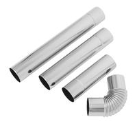 JHKNNK Juego de 4 Tubos de Escape de Chimenea de Acero Inoxidable para Estufa, Codo Adaptador Redondo, Fácil Mantenimiento y Mejora Calidad de Aire para Uso Residencial