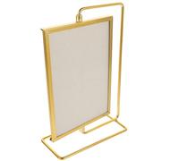 JHKNNK Marco de Fotos Giratorio de Metal Cuadrado A4 Soporte para Almacenamiento y Decoración del Hogar en Dorado para Sala y Oficina