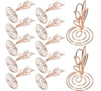 JHKNNK Porta Tarjetas de Mesa Tipo Flor 50 MM en Rosa Dorado, Portafotos Decorativos para Bodas, Showers y Reuniones Familiares, Tarjeteros Compactos para Mensajes y Números