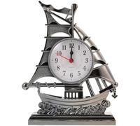 JHKNNK Reloj Despertador de Mesa Diseño Creativo en Forma de Barco Negro, Silencioso, Decoración Náutica para Dormitorio, Salón y Oficina, Reloj Decorativo Analógico Hogar