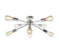 JHLBYL Sputnik Candelabro de Metal Moderno 8 Luces Luz de Techo Cromada Vintage Plateada Utilizada en Sala de Estar Dormitorio Comedor Cocina