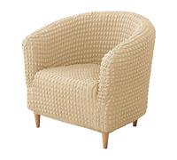 JHLD 1 Pieza Elásticas Funda de Sillón Chesterfield, Funda de Sillón Tub Chair Seersucker Suave Funda de Sillón para Mascotas niños -Caqui-1 Pieza