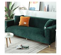 JHLD Terciopelo Cubre Sofa, Elástica Fundas para Sillones Suave Engrosado Silicona Antideslizante Protector para Muebles para Niños Mascota-Verde A-Medium 145-185CM (57-73in)