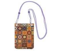 JHLMN Pequeñas bolsas cruzadas para mujer, monedero para teléfono celular, cartera para teléfono celular, grupo de bolso geométrico marroquí para teléfono celular