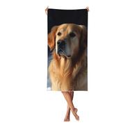 JHLMN Toalla de playa de microfibra sin arena, fina, de secado rápido, súper absorbente, grande, ligera, ultra suave, Golden Retriever, toalla de gimnasio compacta para