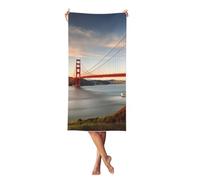 JHLMN Toalla de playa de microfibra sin arena, fina, de secado rápido, superabsorbente, grande, ligera, ultra suave, toalla de baño, puente Golden Gate, toalla de gimnasio compacta para adultos