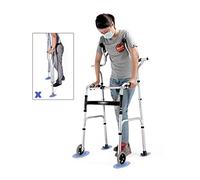 JHLP Andador plegable de aluminio con soporte en las axilas, asiento y ruedas desmontables, ayuda de movilidad ligera y resistente, carga máxima de 200 kg, equilibrio y estabilidad garantizados