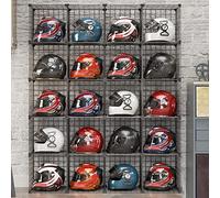 JHLP - Soporte para casco de motocicleta - Soporte de pie de metal para casco de bicicleta, estante para bolsas de zapatos - Cajones de almacenamiento con rejillas, armario de armario - Estantería