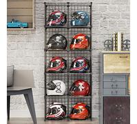 JHLP - Soporte para casco de motocicleta - Soporte de piso de metal para casco de bicicleta, estante para bolsas de zapatos - Cajones de almacenamiento con rejillas, armario de armario - Estantería