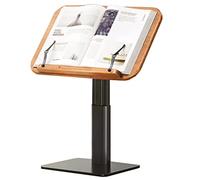 JHLP Soporte vertical ajustable de madera para libros de cocina, soporte manos libres para escritorio, soporte de libro ajustable en altura y ángulo con página, el compañero de lectura perfecto