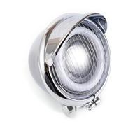 JHMHCOQ Motocicleta Delantera Faro Faro Delantero LED Cromado Motocicleta Para Suzuki Bobber Chopper Cruisers Touring Custom Cafe Racer, Luz Antiniebla, Ojo De Ángel Faro Delantero