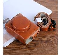 JHMJHM - Funda para cámara G7XII de piel sintética para cámara digital Canon Powershot G7X Mark 2 G7XII, con correa (negro) (color: marrón)