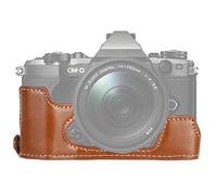 JHMJHM - Funda para cámara Olympus EM5 / EM5 Mark II (1/10.2 cm) con rosca de piel sintética (color: marrón)