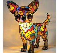 JHNGYJY Lámpara de Mesa Serie Perro - Lámpara Retro de Resina, Luz Nocturna 3D Cachorro, Lámpara de Noche USB Animales para Dormitorio, Salón y Regalo Amantes de los Perros, Chihuahua B