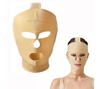 JHNGYJY Prenda De Compresión Facial Postquirúrgica para Mujeres,Correa Completa De Lifting Facial con Apoyo De Barbilla & Cuello para Recuperación De Facelift, S