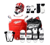 JHOFIF Sparring Gear - Juego de 13 piezas para jóvenes y adultos, equipo de combate de taekwondo con guantes de boxeo, tocado, protector de pecho, equipo de boxeo para karate, kickboxing