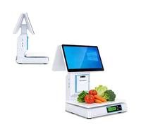 JHOMHF Caja Registradora Inteligente Todo En Uno, Sistema POS con Báscula Incorporada, Pantallas Táctiles Duales De 15,6 Pulgadas, 8 GB De RAM, SSD De 128 GB, For Comercio Minorista(Dualscreen)