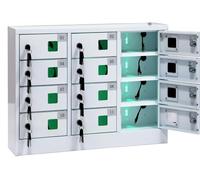 JHOMHF Casillero de Acero Seguro y práctico con 12 Compartimentos for teléfonos celulares estación de Carga, Cargador y Cerradura con Llave for Estudiantes y empleados