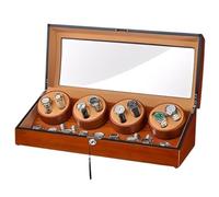 JHOMHF El Expositor For Conocedores De Relojes 8 Cargadores Automáticos 9 Espacios De Almacenamiento Seleccionados Se Adapta A Casi Todos Los Relojes Y Se Presenta como Regalo Ya Hecho(Brown)